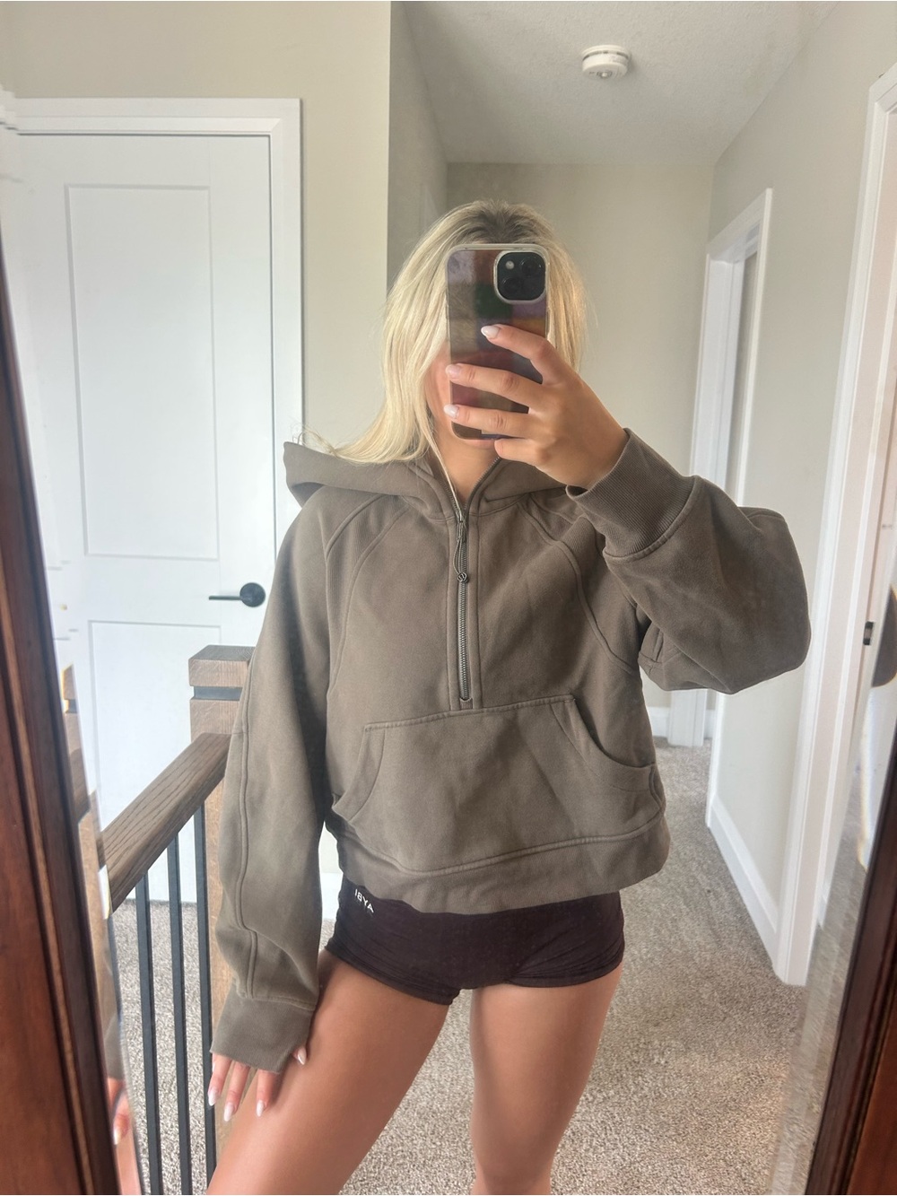 lululemon athletica Olive Half-Zip Crewneck Hoodie